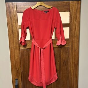 Coral dress with 3/4 sleeves. Size 0 Banana Republic